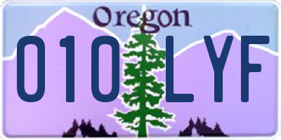 OR license plate 010LYF