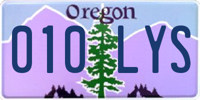 OR license plate 010LYS