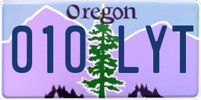OR license plate 010LYT