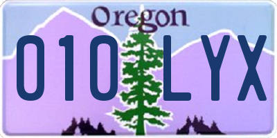 OR license plate 010LYX
