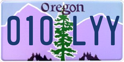 OR license plate 010LYY