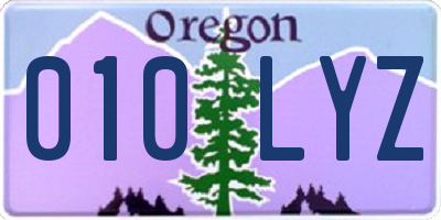 OR license plate 010LYZ