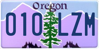 OR license plate 010LZM