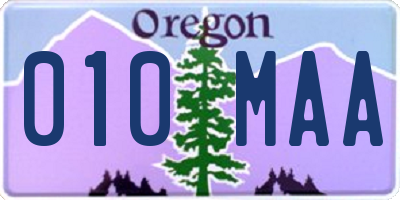 OR license plate 010MAA