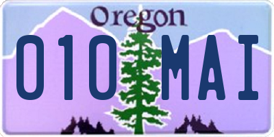 OR license plate 010MAI