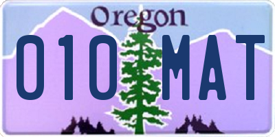 OR license plate 010MAT