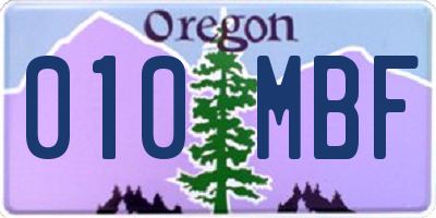 OR license plate 010MBF