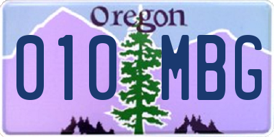 OR license plate 010MBG