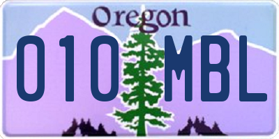 OR license plate 010MBL