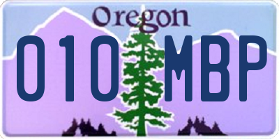 OR license plate 010MBP