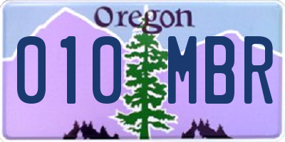 OR license plate 010MBR