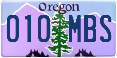 OR license plate 010MBS