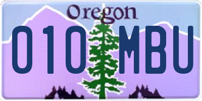 OR license plate 010MBU