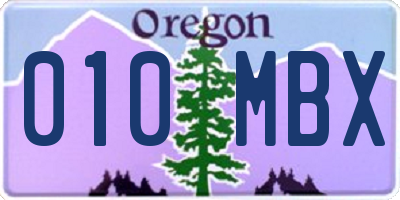 OR license plate 010MBX