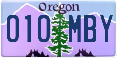 OR license plate 010MBY