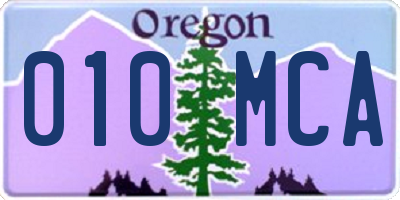 OR license plate 010MCA