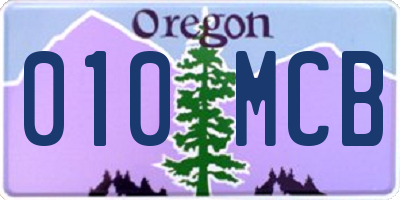 OR license plate 010MCB