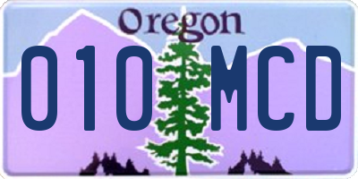 OR license plate 010MCD