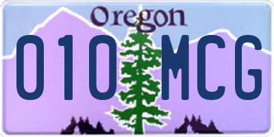 OR license plate 010MCG
