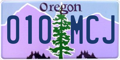 OR license plate 010MCJ
