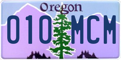OR license plate 010MCM