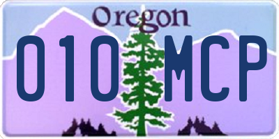OR license plate 010MCP