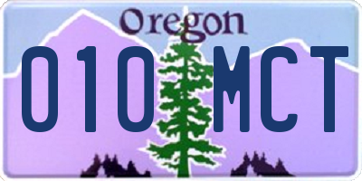 OR license plate 010MCT