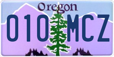 OR license plate 010MCZ