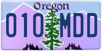 OR license plate 010MDD