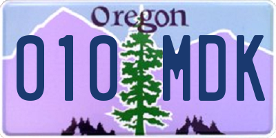 OR license plate 010MDK