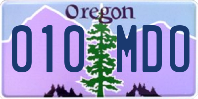 OR license plate 010MDO