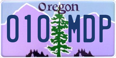 OR license plate 010MDP