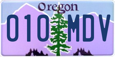 OR license plate 010MDV