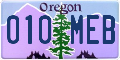 OR license plate 010MEB