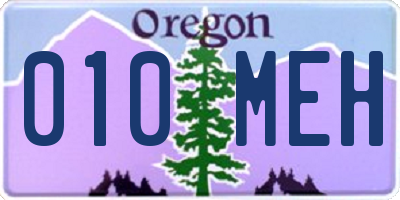OR license plate 010MEH