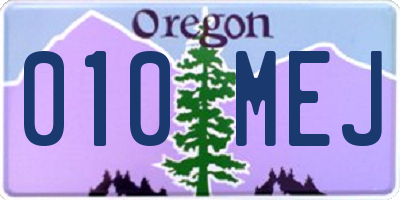 OR license plate 010MEJ