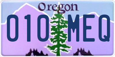 OR license plate 010MEQ