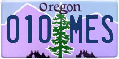 OR license plate 010MES