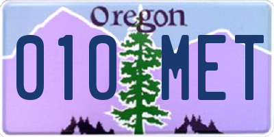 OR license plate 010MET