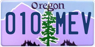 OR license plate 010MEV