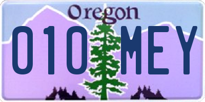 OR license plate 010MEY