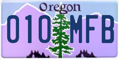 OR license plate 010MFB