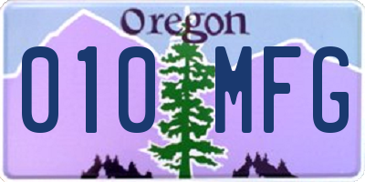 OR license plate 010MFG