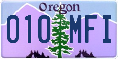 OR license plate 010MFI