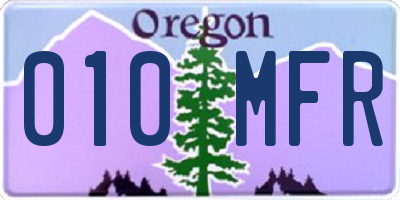 OR license plate 010MFR