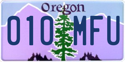 OR license plate 010MFU