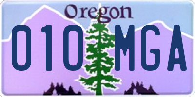 OR license plate 010MGA