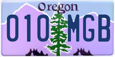 OR license plate 010MGB