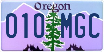 OR license plate 010MGC