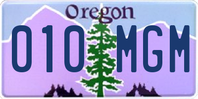 OR license plate 010MGM